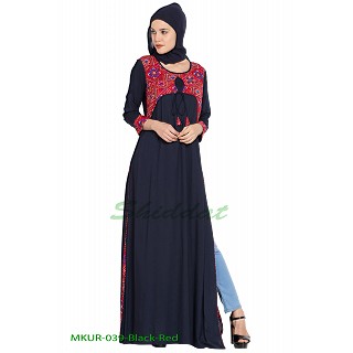 Designer long Kurti - Blue-Red